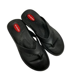 Okabashi‎ Maui Women's Flip Flops Sandals Black Size M Comfort Made in USA